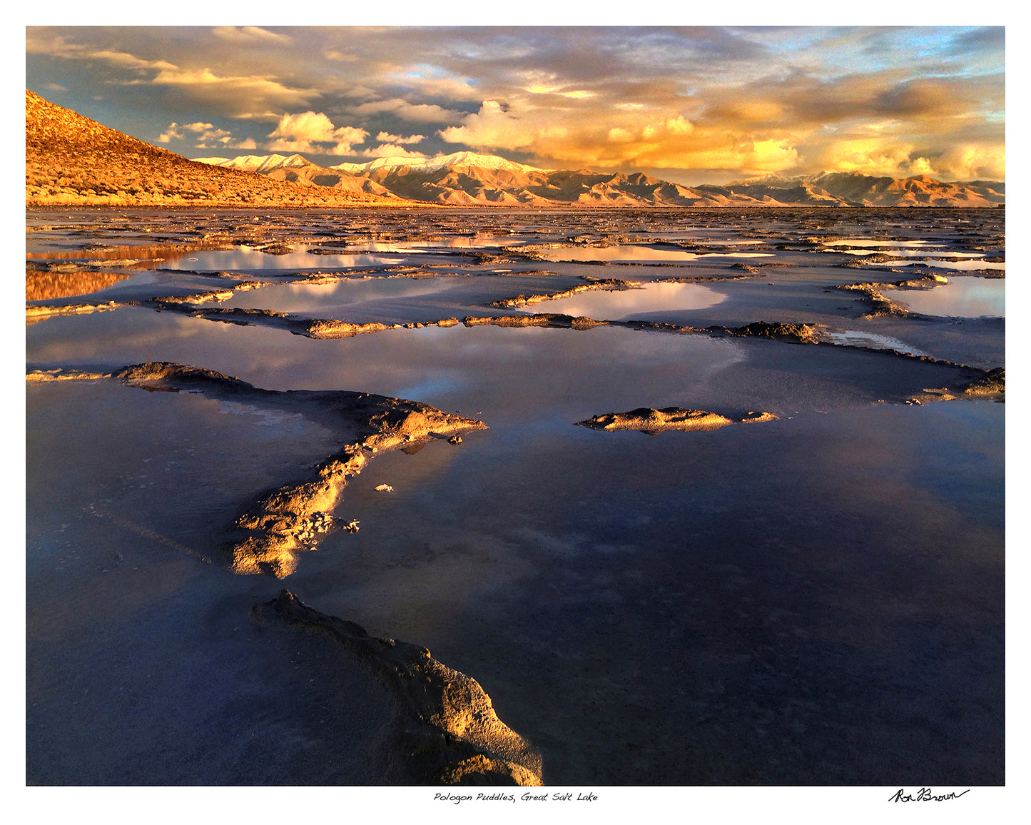 Polygon Puddles Great Salt Lake