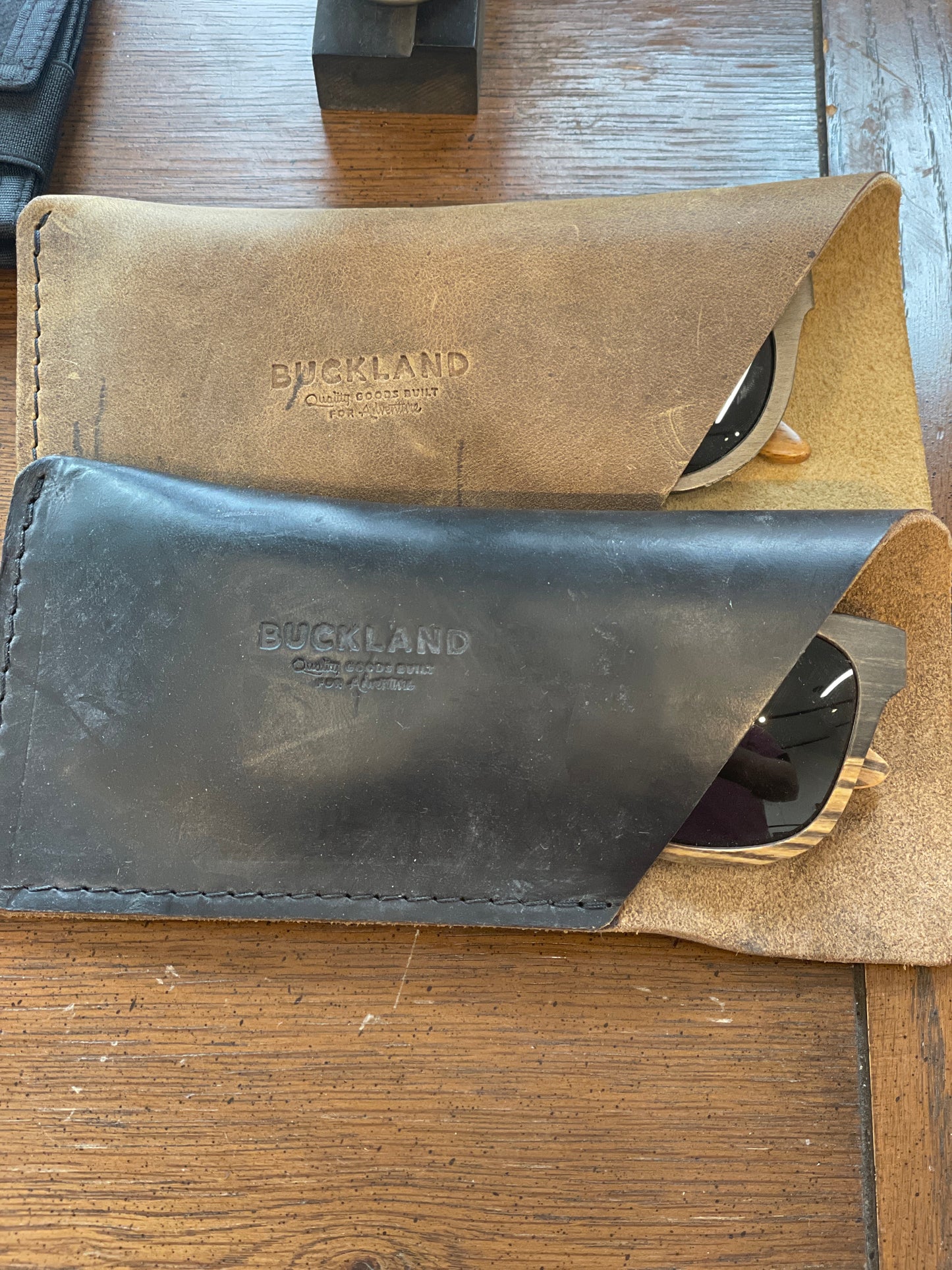 Wooden Sunnies and leather case