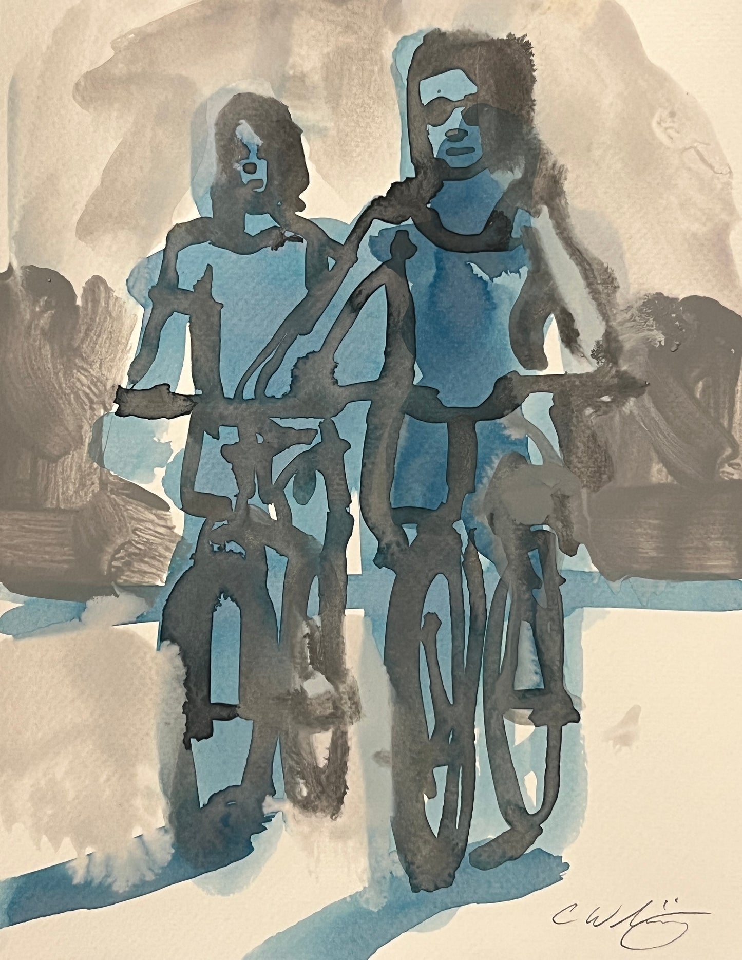 Bike ride blue