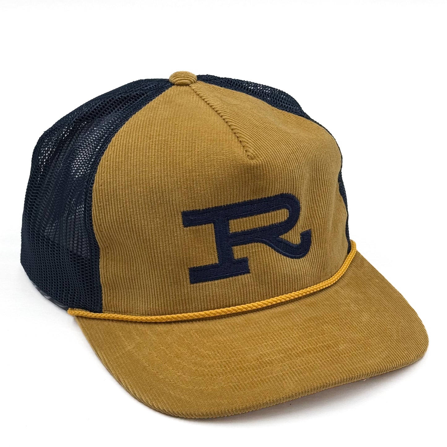 The Farmer's R Corduroy Hat yellow/navy/yellow rope