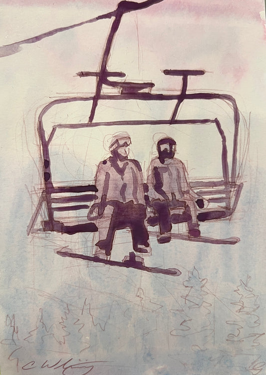 Boarders on a lift