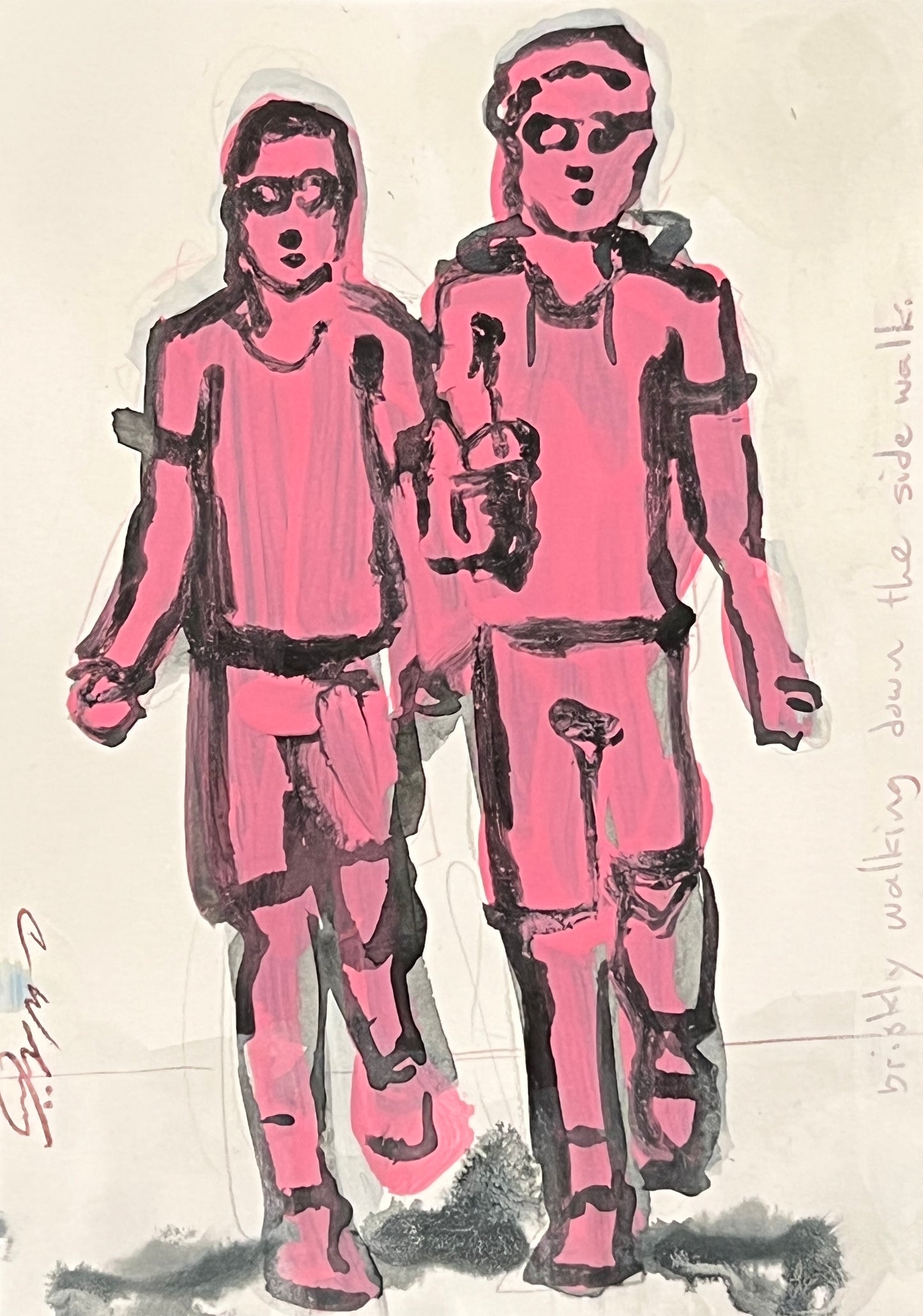 Briskly walking