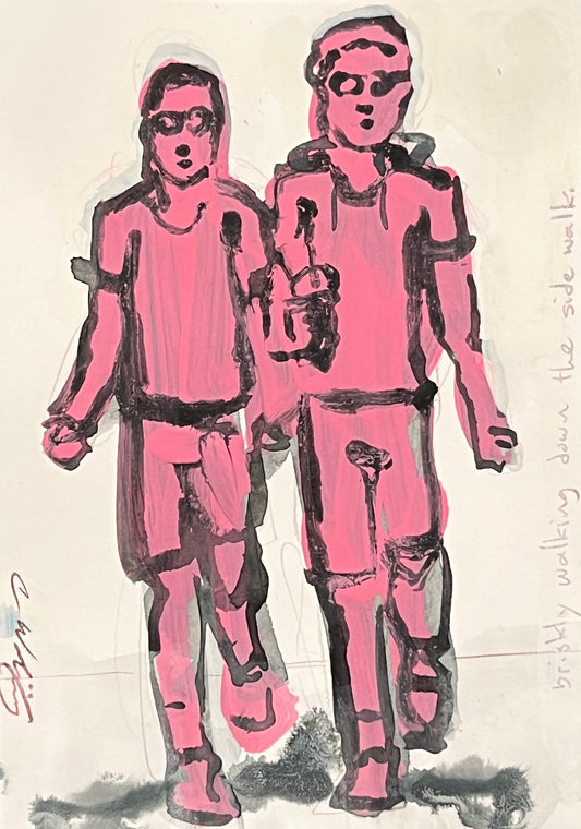 Briskly walking