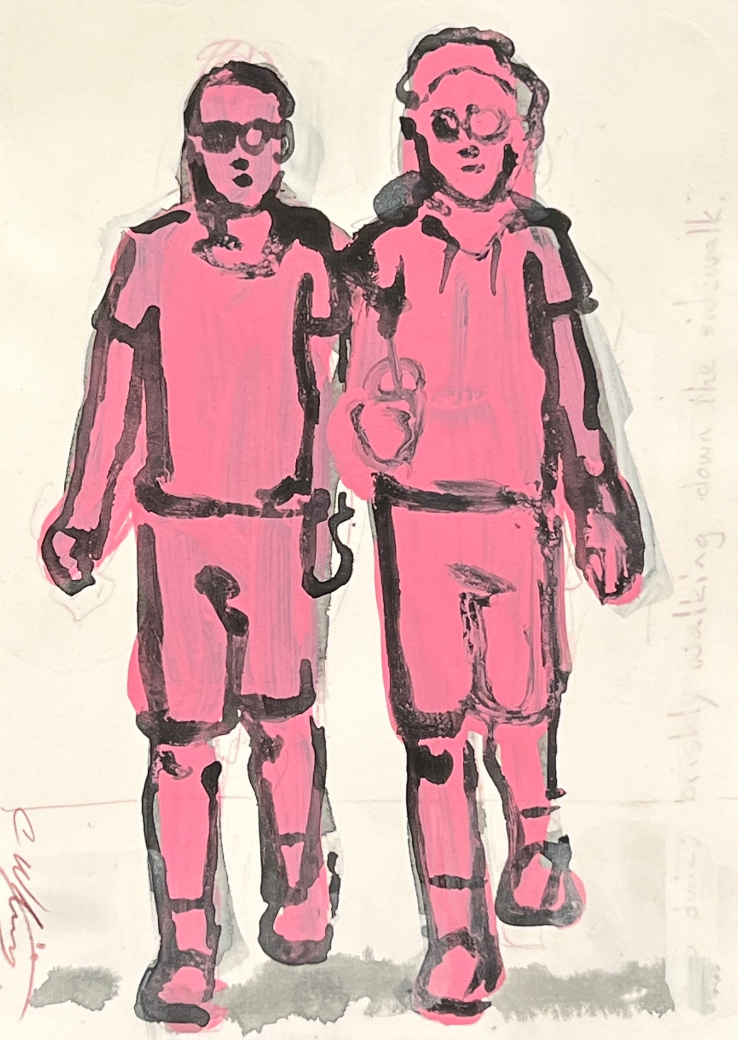 Briskly walking