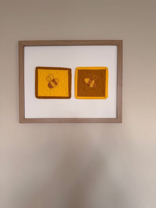 Duality Bees - Yellow: Two opposites sewn together