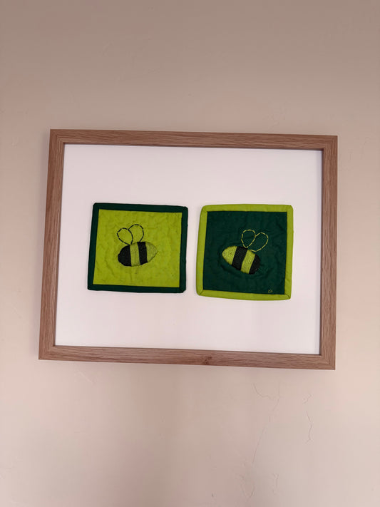 Duality Bees - Green: Two opposites sewn together