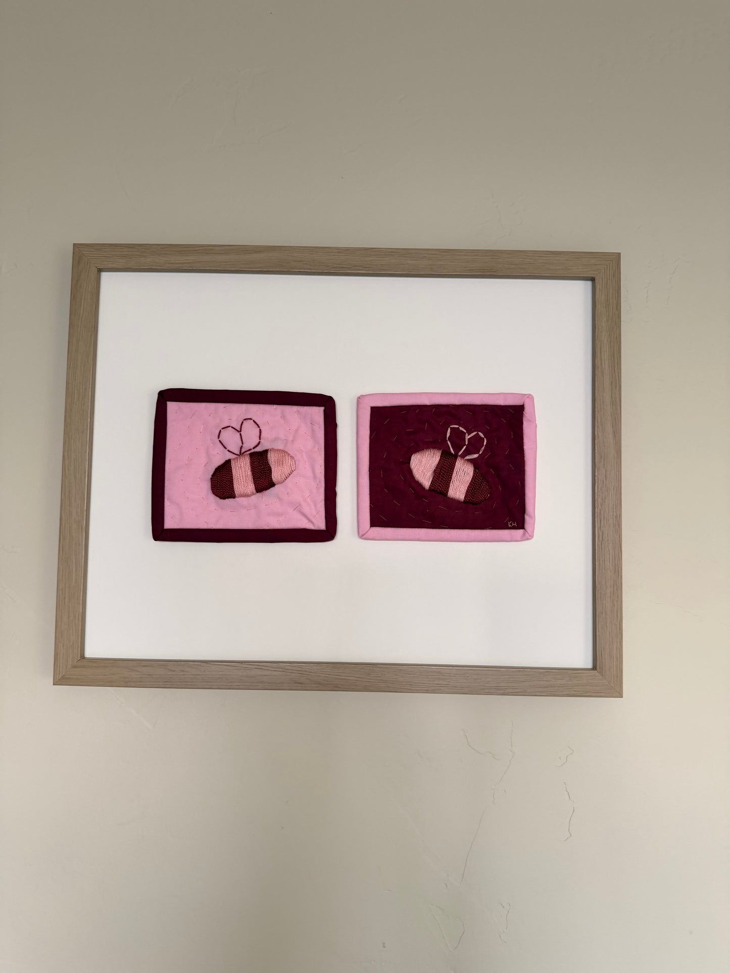 Duality Bees - Red: Two opposites sewn together