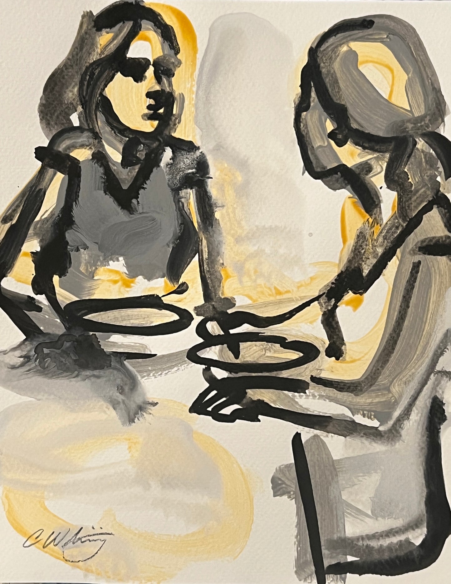 Lunch chat yellow and gray