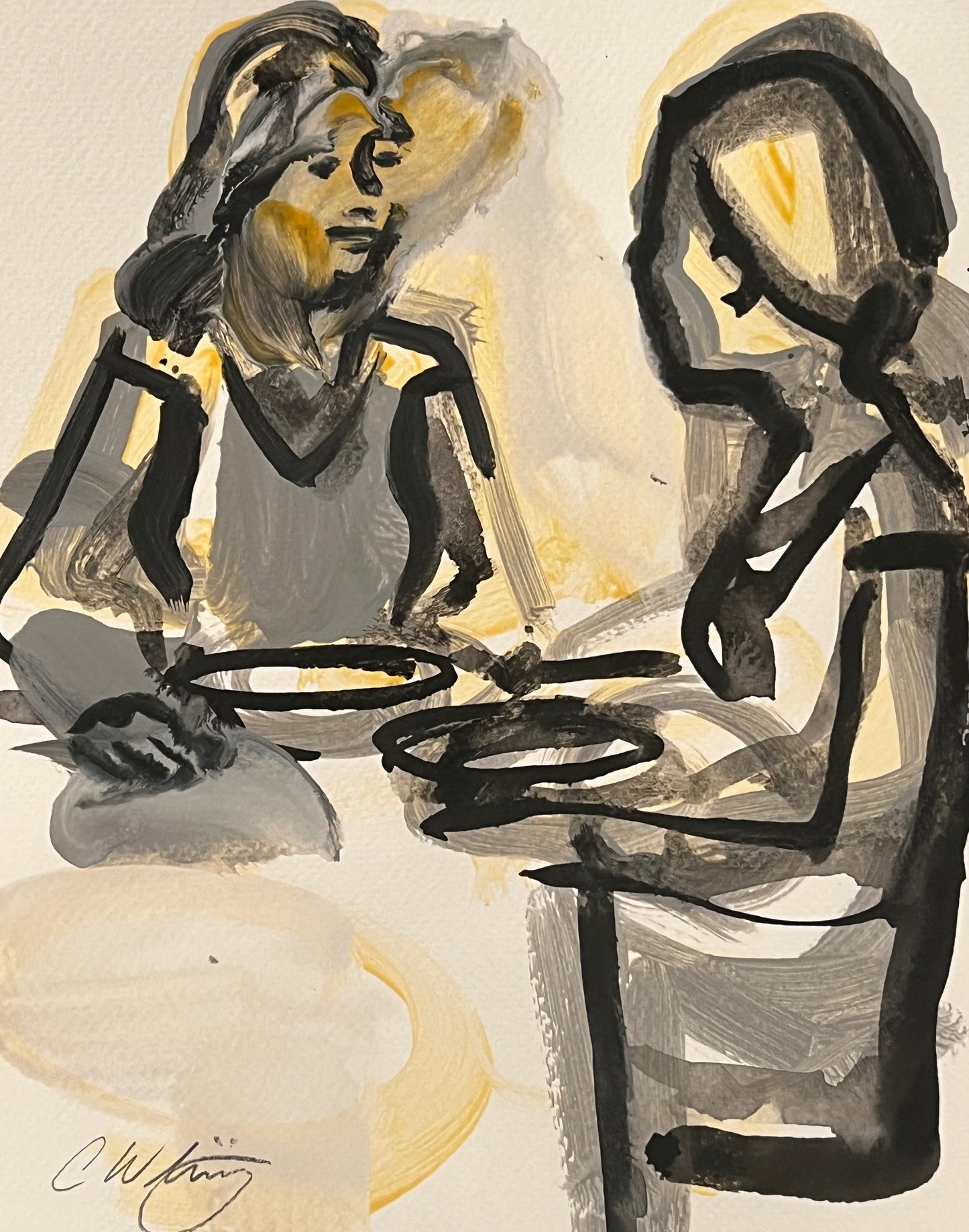 Lunch chat yellow and gray